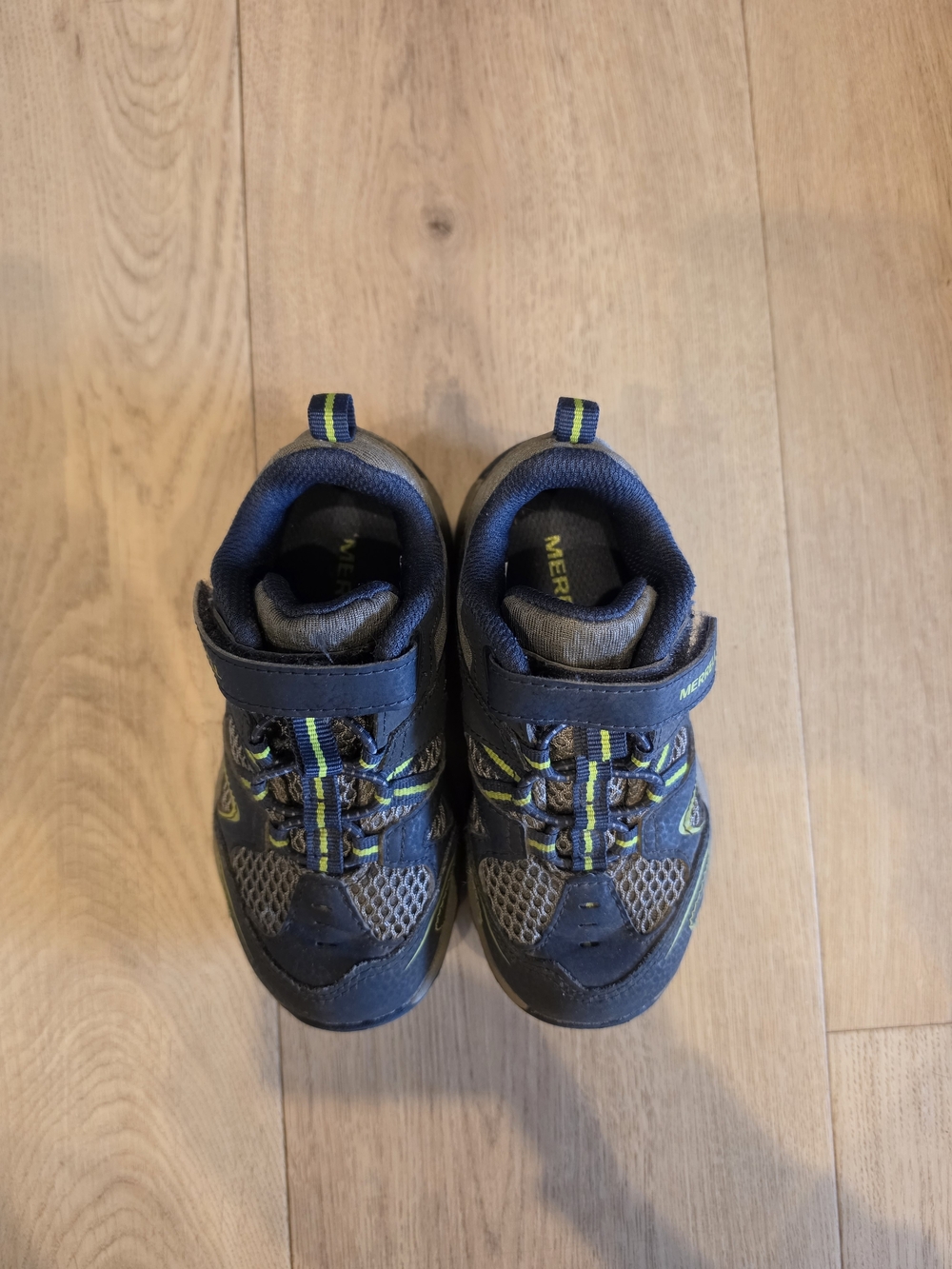 Merrell Kids Trail Chaser Hiking Sneakers - Navy/Lime Green - Size 9